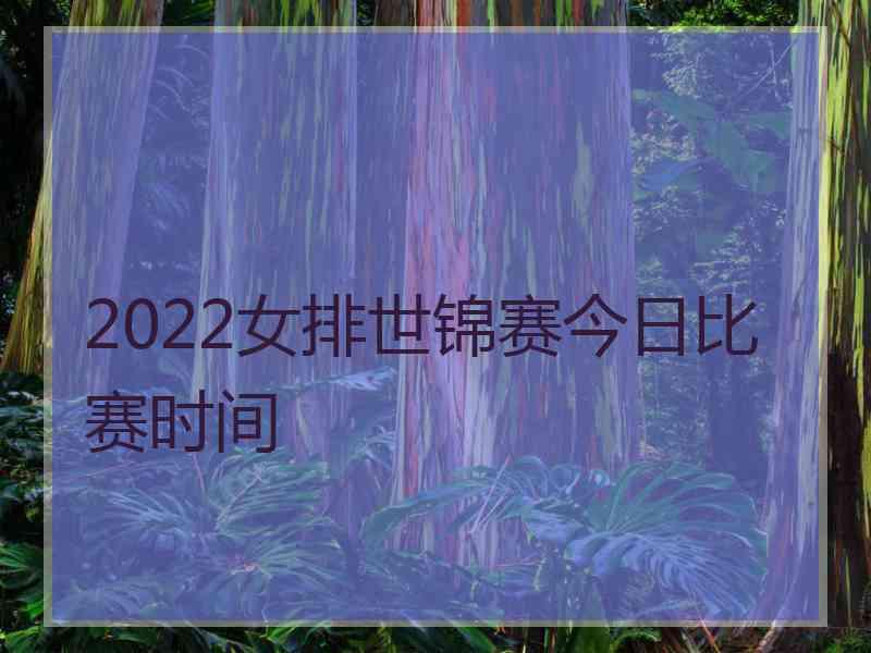 2022女排世锦赛今日比赛时间