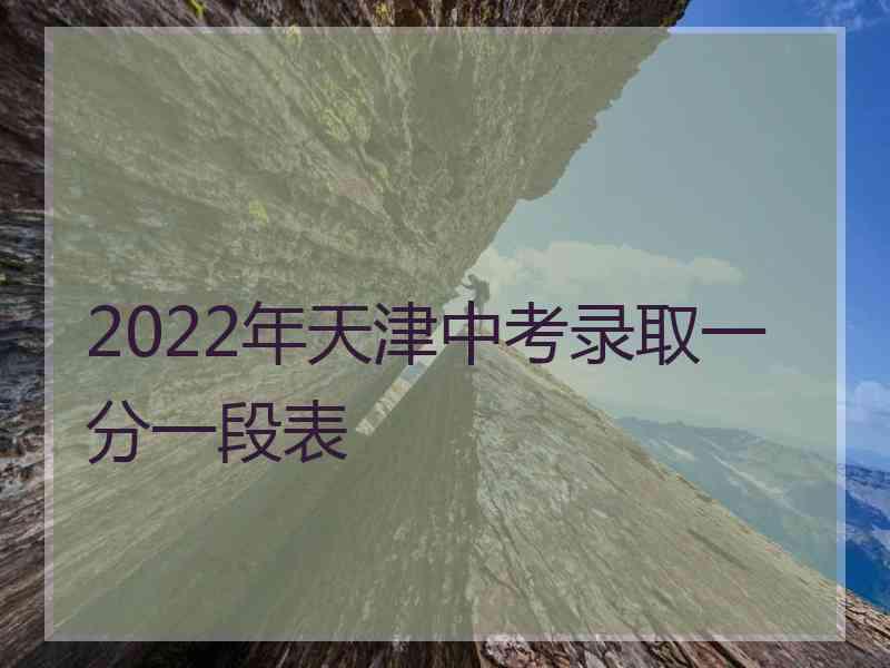 2022年天津中考录取一分一段表