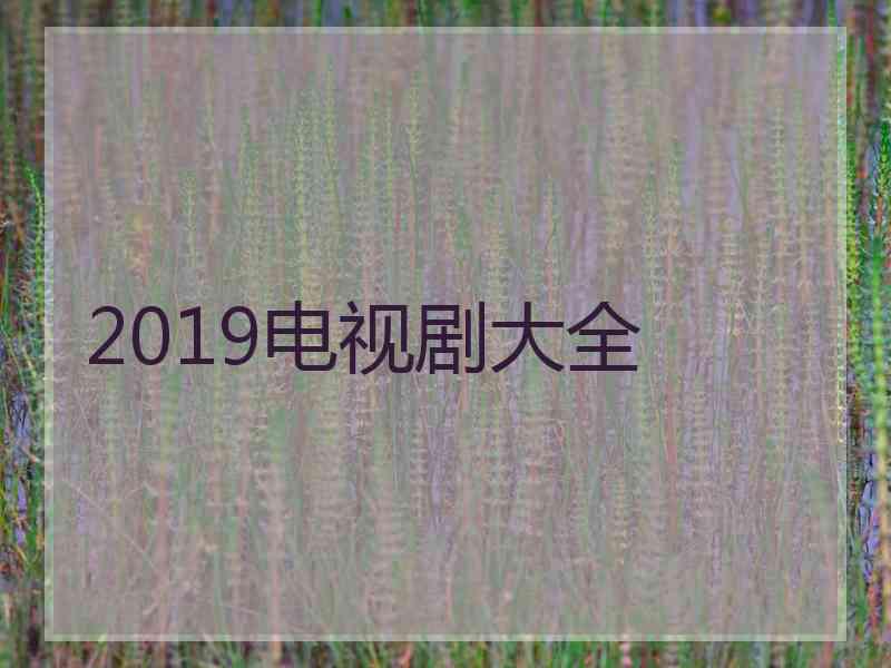 2019电视剧大全