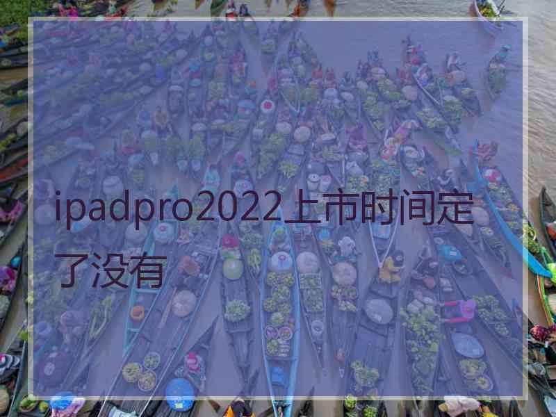 ipadpro2022上市时间定了没有