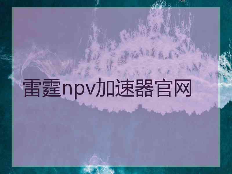 雷霆npv加速器官网