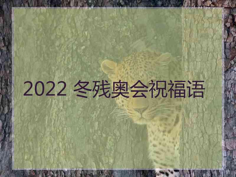 2022 冬残奥会祝福语