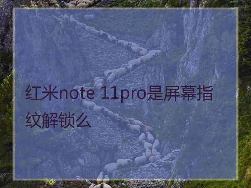 红米note 11pro是屏幕指纹解锁么