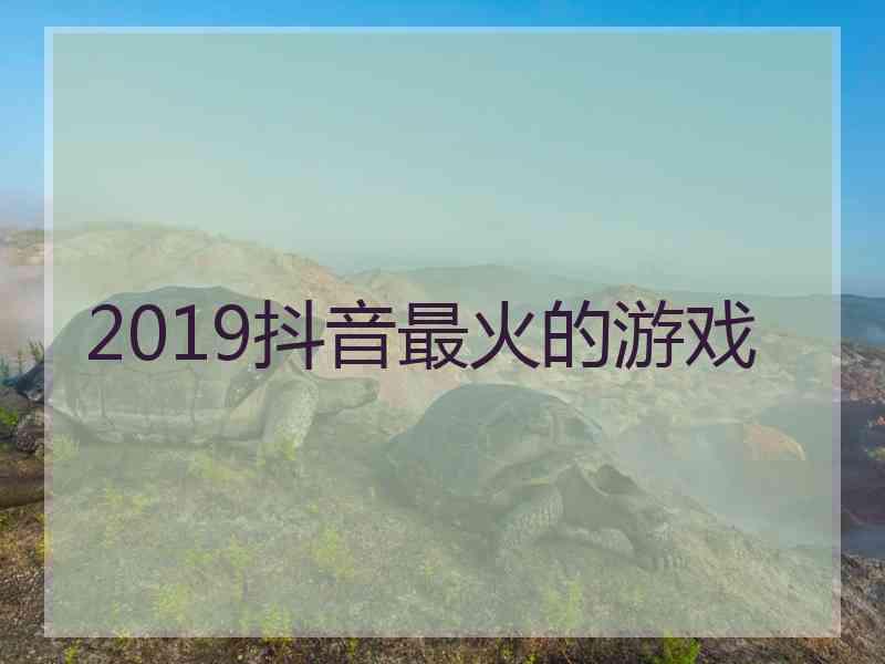 2019抖音最火的游戏