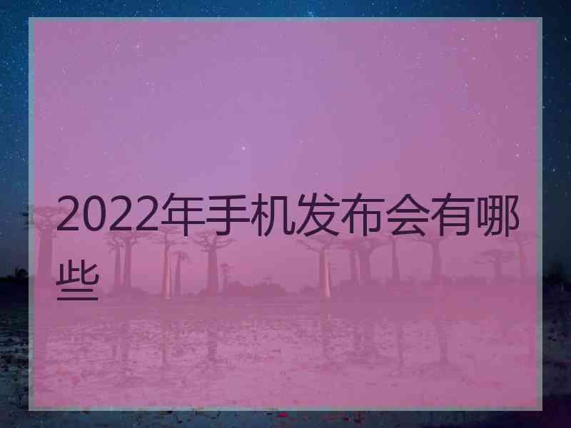 2022年手机发布会有哪些