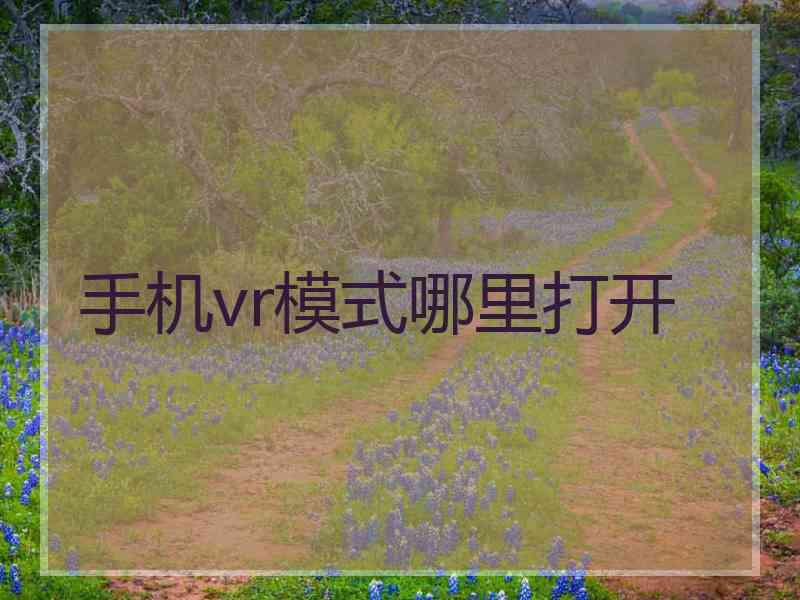 手机vr模式哪里打开