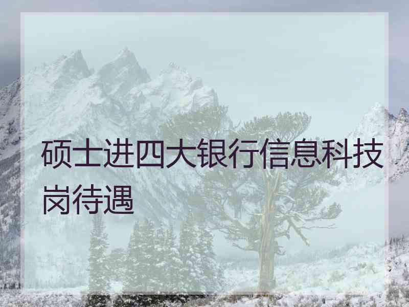 硕士进四大银行信息科技岗待遇