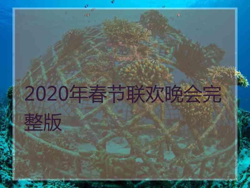 2020年春节联欢晚会完整版