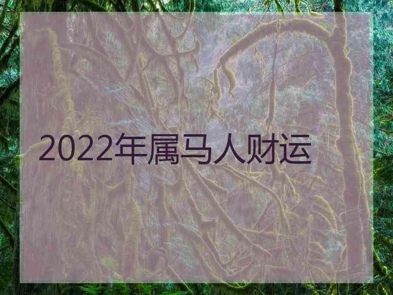 2022年属马人财运