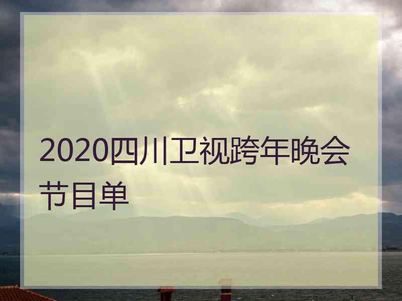 2020四川卫视跨年晚会节目单