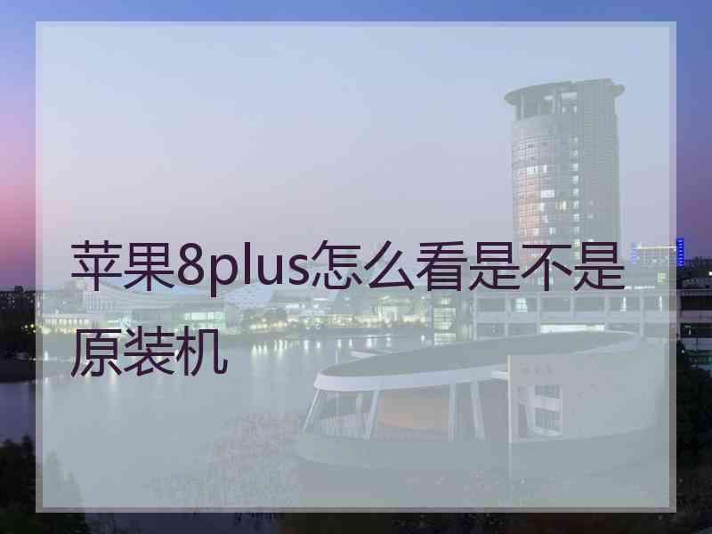 苹果8plus怎么看是不是原装机