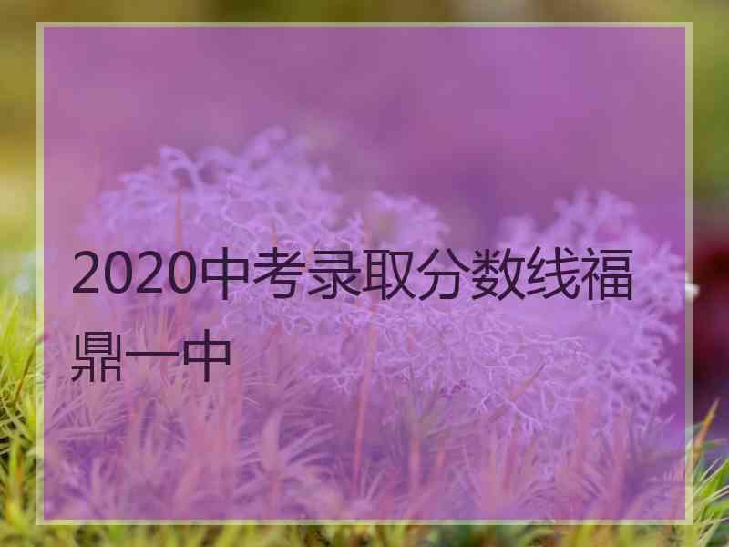 2020中考录取分数线福鼎一中