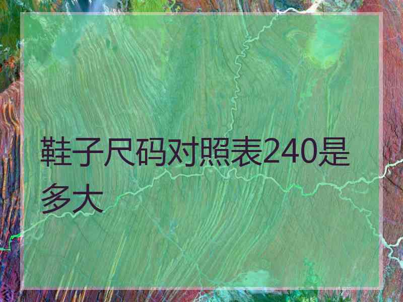 鞋子尺码对照表240是多大