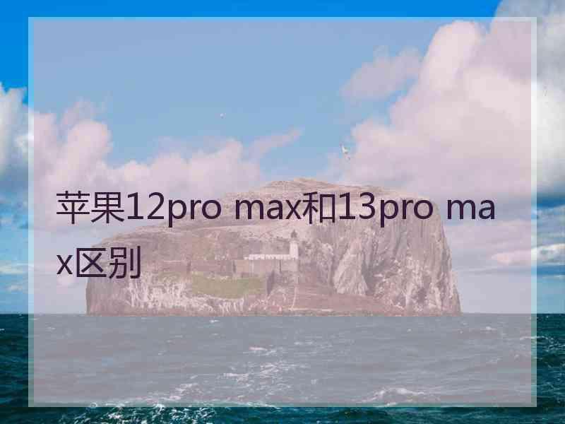 苹果12pro max和13pro max区别