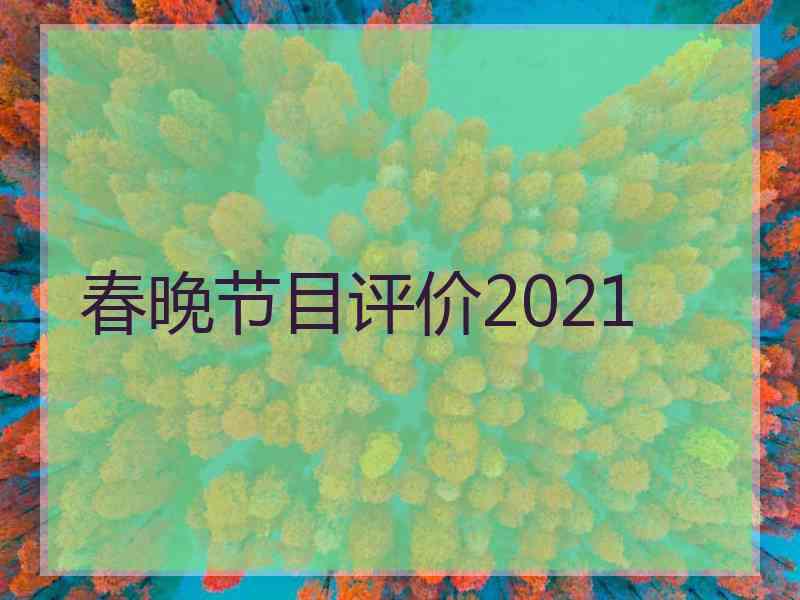 春晚节目评价2021