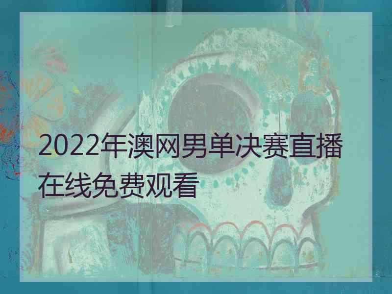 2022年澳网男单决赛直播在线免费观看