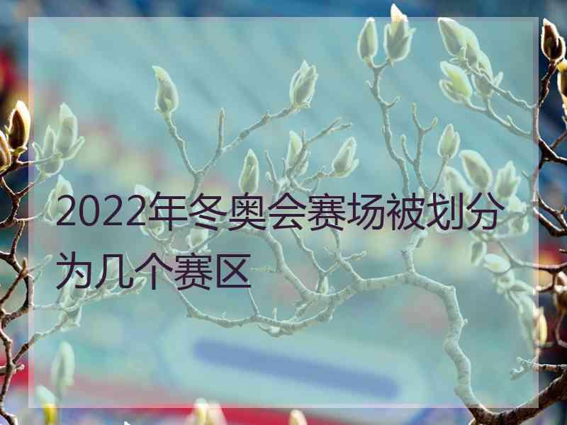 2022年冬奥会赛场被划分为几个赛区