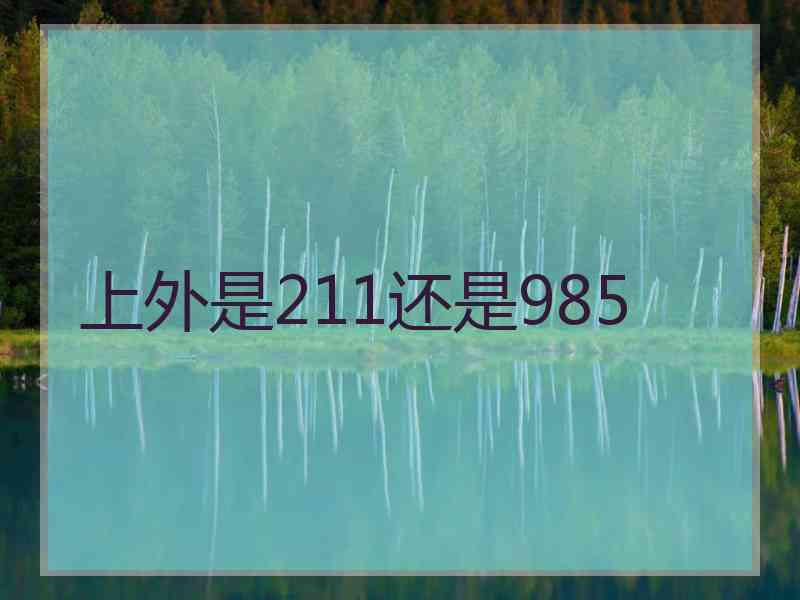 上外是211还是985