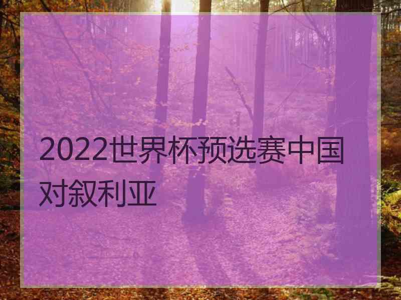 2022世界杯预选赛中国对叙利亚