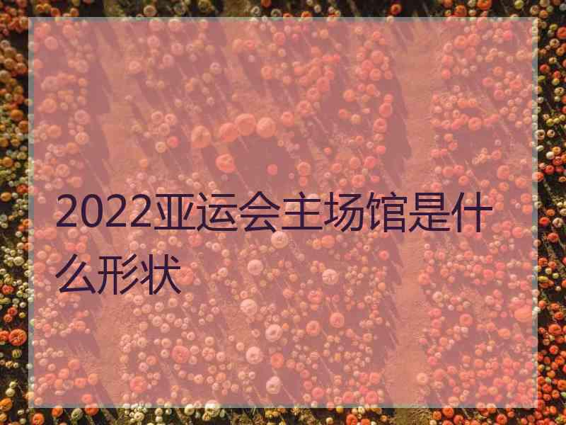 2022亚运会主场馆是什么形状