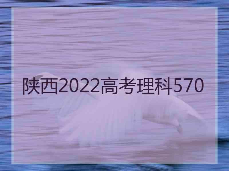 陕西2022高考理科570