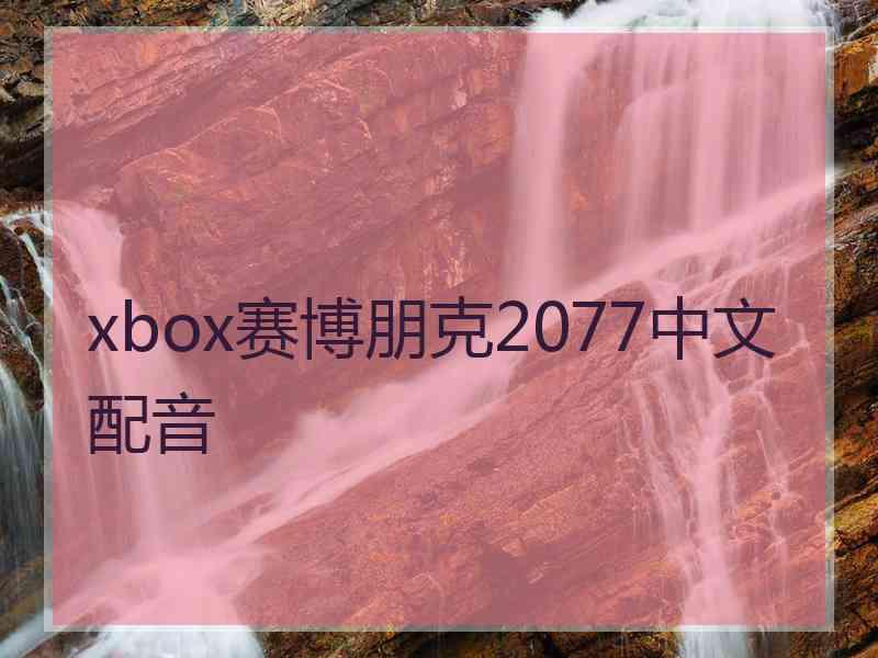 xbox赛博朋克2077中文配音