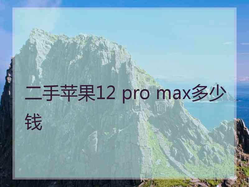 二手苹果12 pro max多少钱