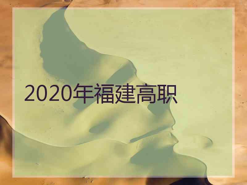 2020年福建高职