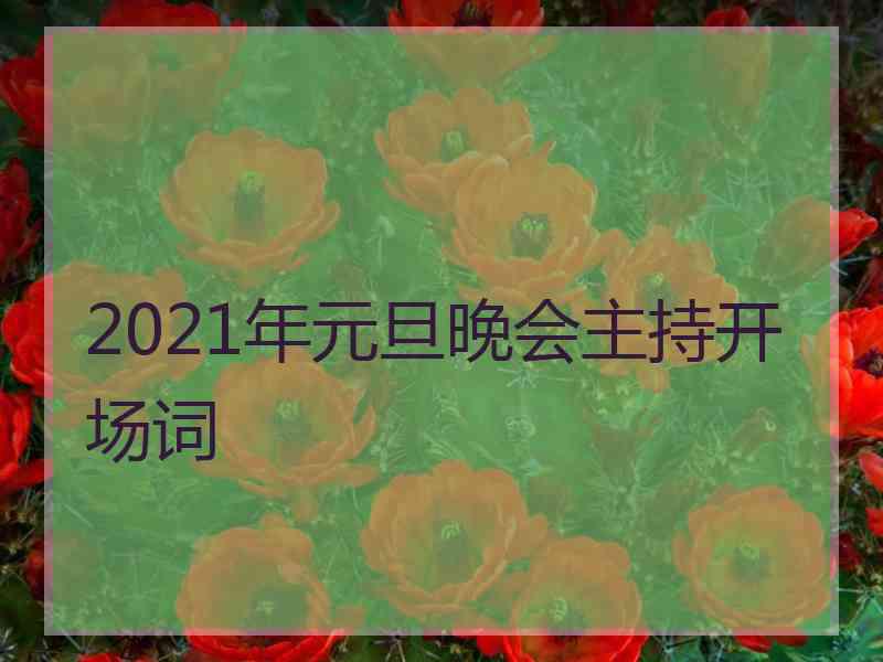 2021年元旦晚会主持开场词