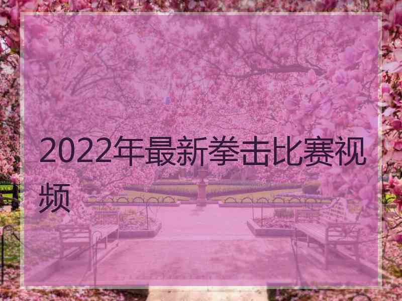 2022年最新拳击比赛视频