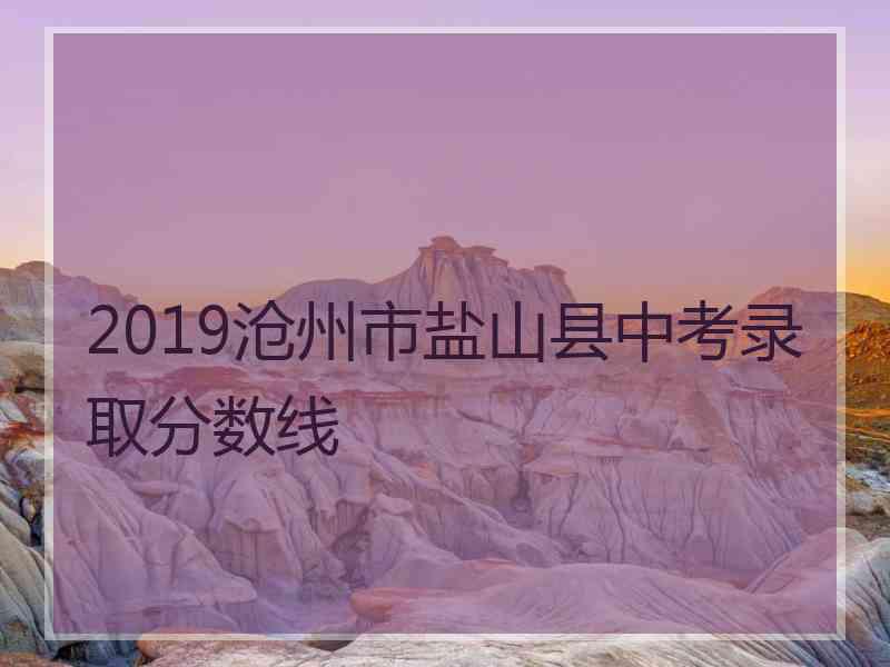 2019沧州市盐山县中考录取分数线