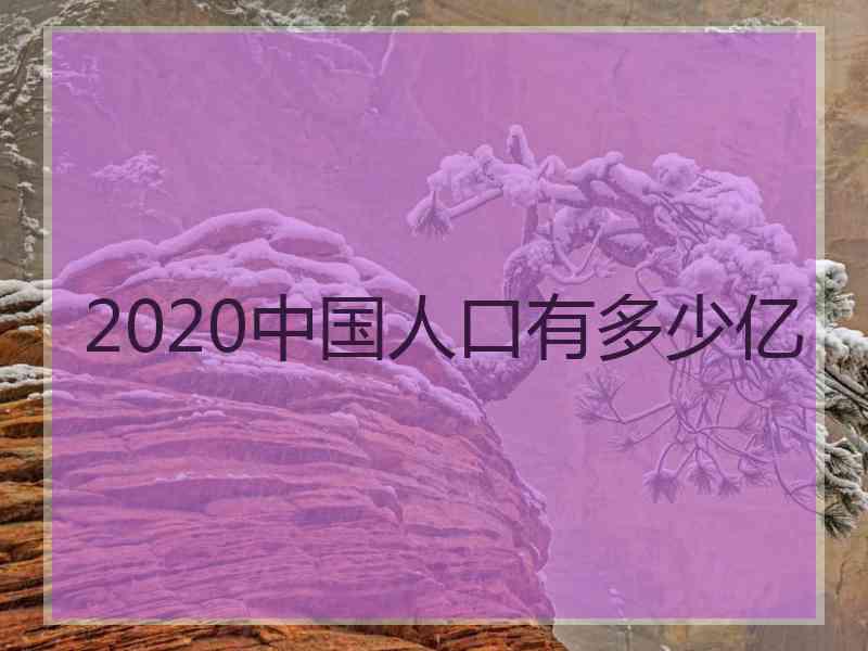 2020中国人口有多少亿