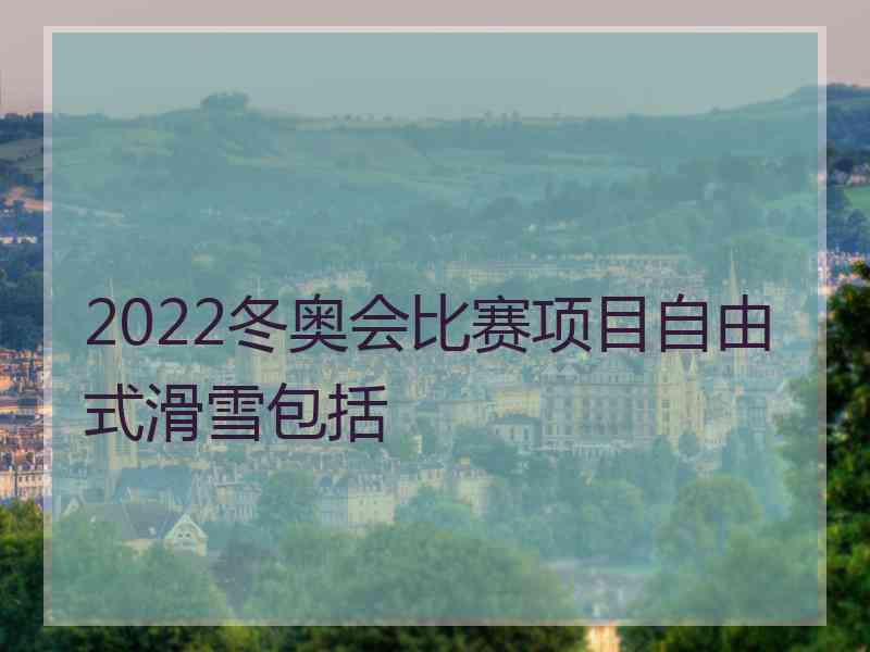 2022冬奥会比赛项目自由式滑雪包括