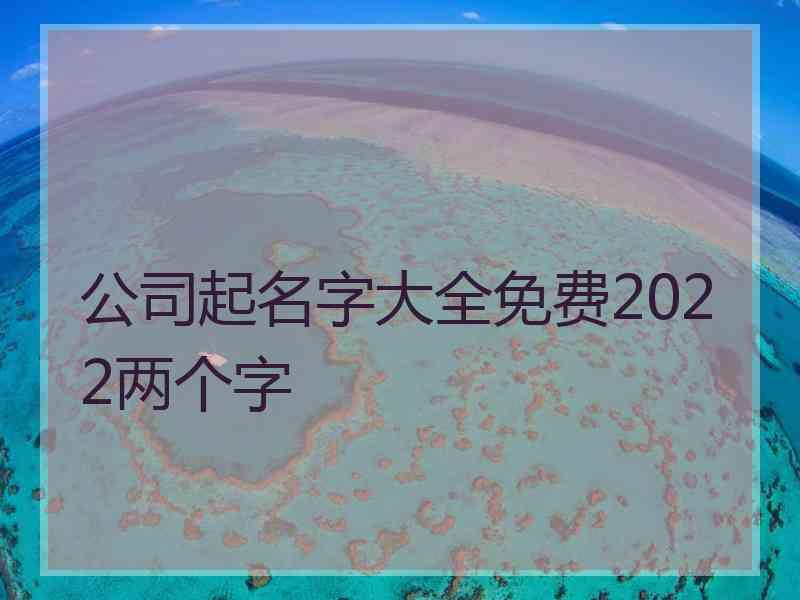 公司起名字大全免费2022两个字