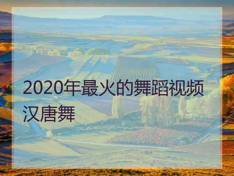 2020年最火的舞蹈视频汉唐舞