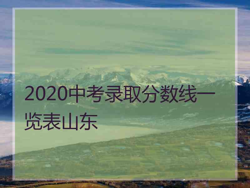 2020中考录取分数线一览表山东