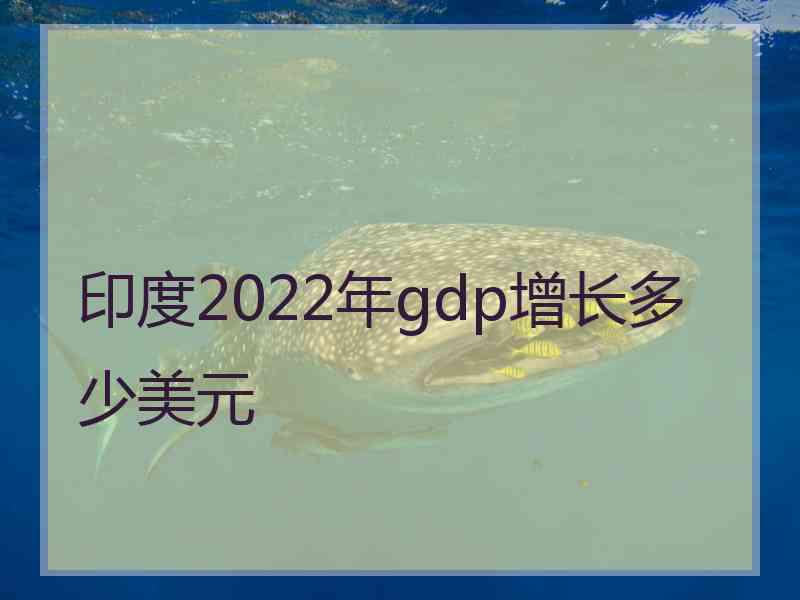 印度2022年gdp增长多少美元