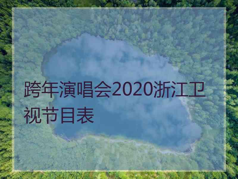 跨年演唱会2020浙江卫视节目表