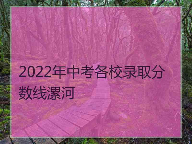 2022年中考各校录取分数线漯河