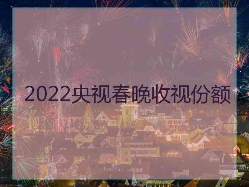 2022央视春晚收视份额