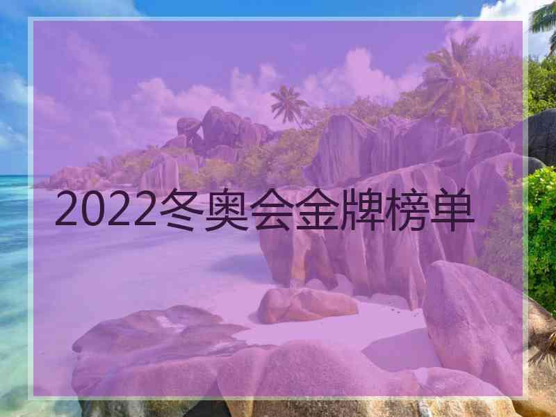 2022冬奥会金牌榜单