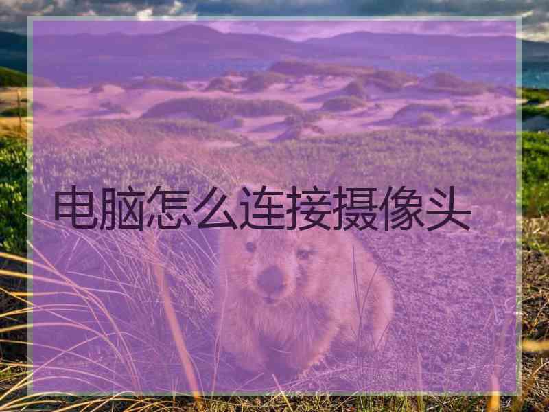 电脑怎么连接摄像头