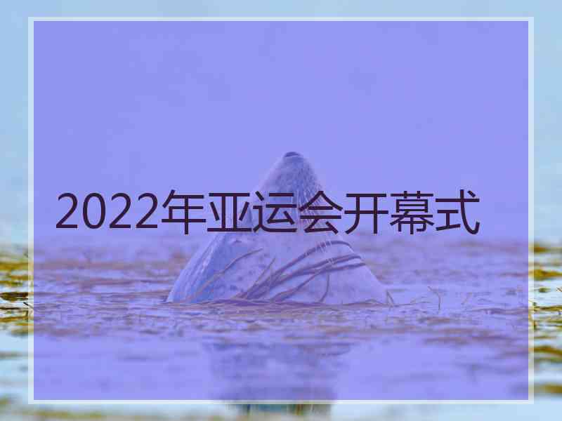 2022年亚运会开幕式