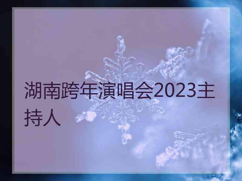 湖南跨年演唱会2023主持人