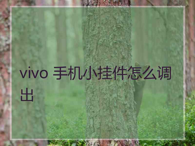 vivo 手机小挂件怎么调出