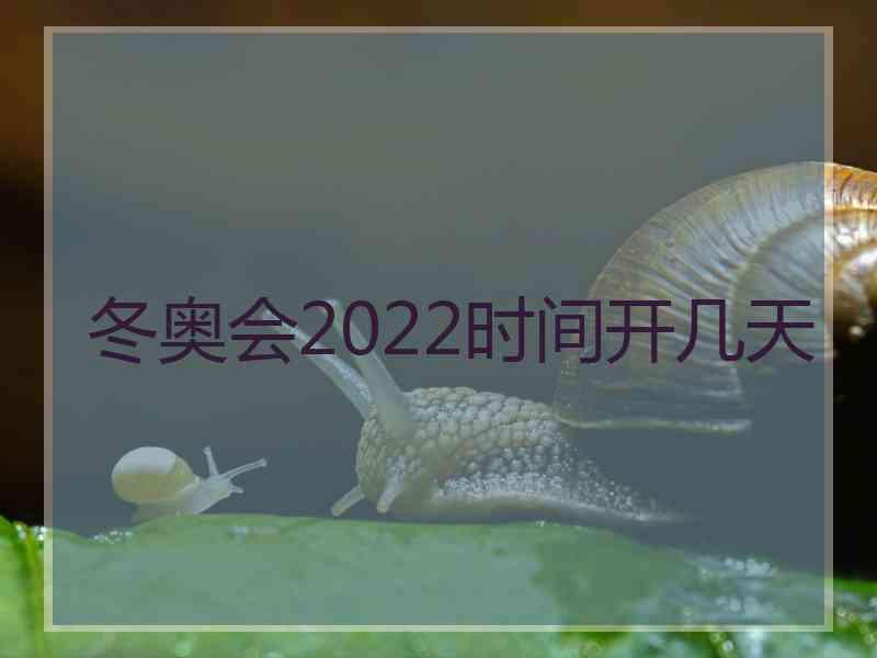 冬奥会2022时间开几天