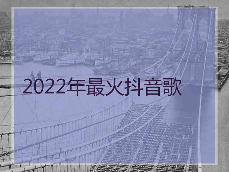 2022年最火抖音歌