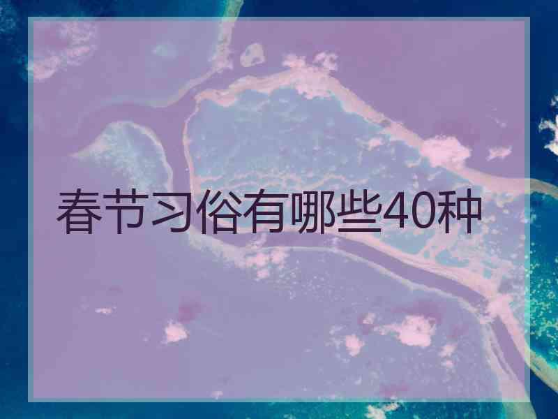 春节习俗有哪些40种