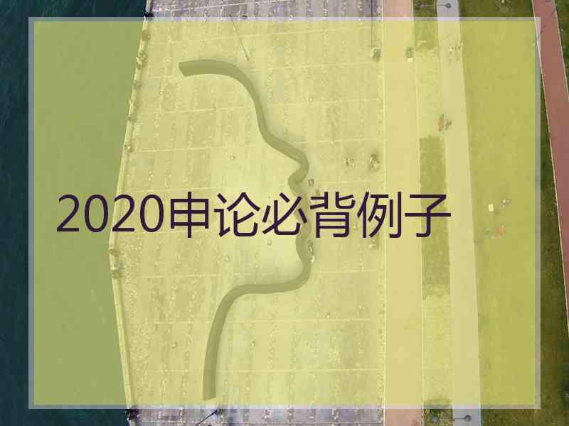 2020申论必背例子