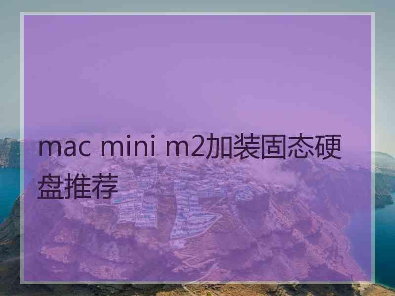 mac mini m2加装固态硬盘推荐